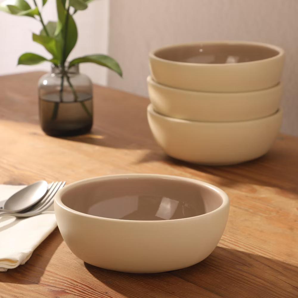 Made in Portugal - Port Gaia 4 Piece Cereal Bowl Set, 6.2” Stoneware Bowls, Reactive Glaze Finish, Soup & Snack Bowls - Image 12