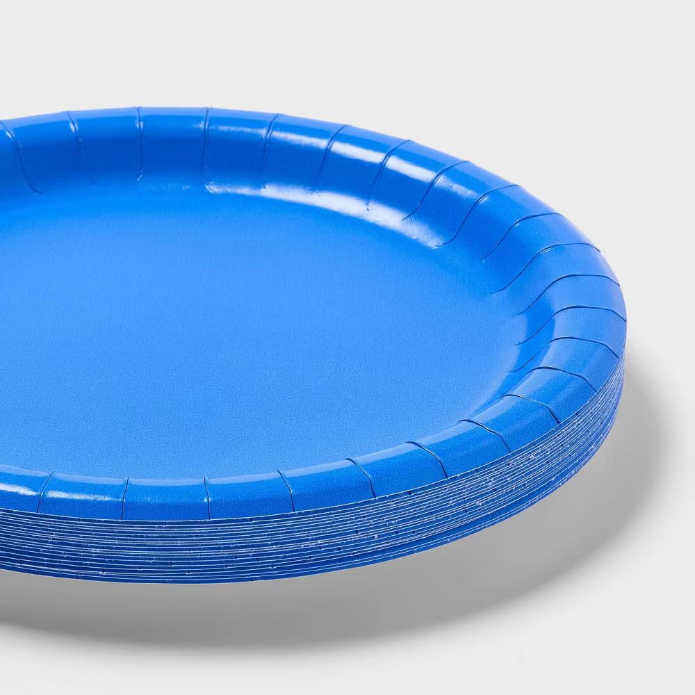 20ct Blue Dinner Paper Plates- " - Image 3