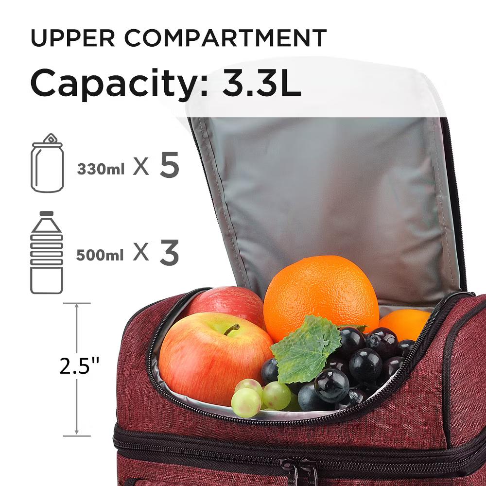 Dual Compartment Insulated Lunch Bag, Leakproof Lunch Tote with Front Pocket, Insulated Lunch Cooler Bag with Back Mesh Pocket - Image 51