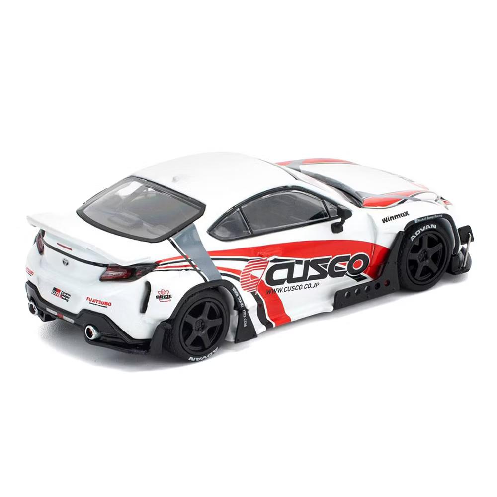 Toyota Pandem GR86 "Cusco" White with Racing Graphics 1/64 Diecast Model Car