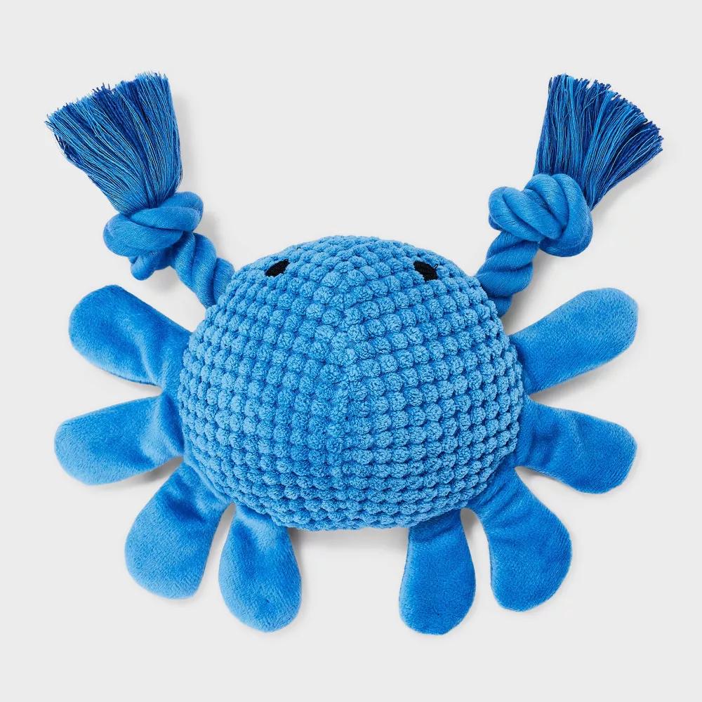 8.5" Blue Crab Dog Rope Plush Toy - Image 2