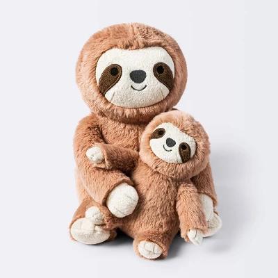 Brown Sloth Plush Animal with Mini Plush - 2pk - Image 2