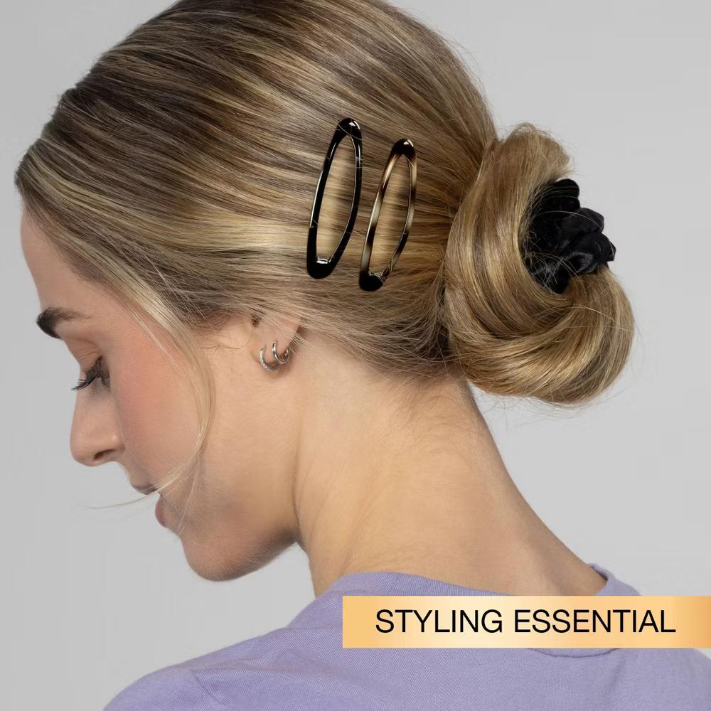 No-Slip Grip Large Oval Snap Clips - Tortoise - All Hair - 4pcs: Aluminum Hair Styling Accessories - Image 4