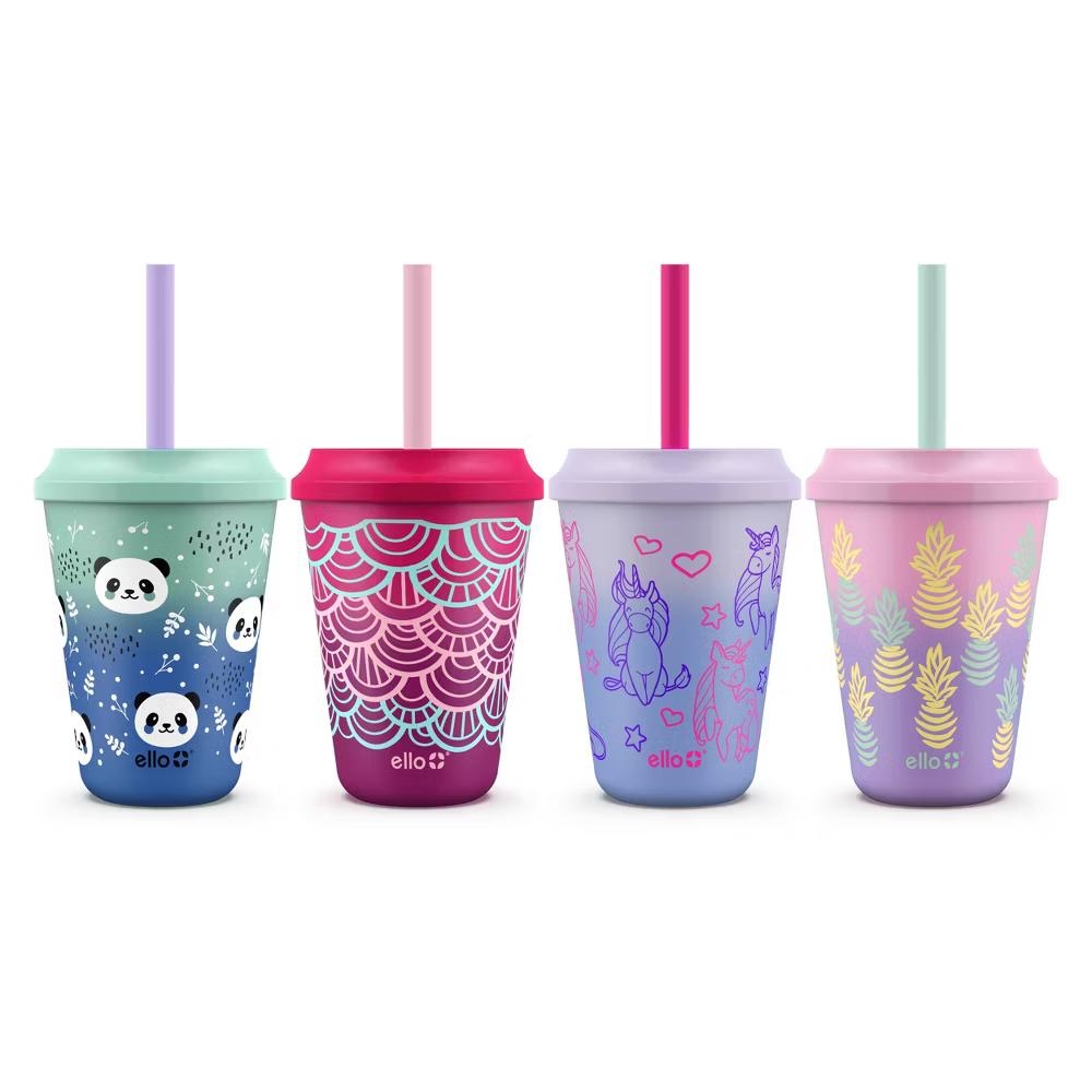 12oz 4pk Plastic Chameleon Color Changing Cups with Twist on Lids - Image 2