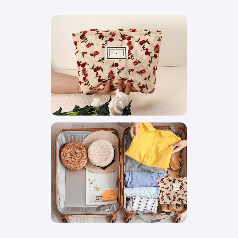 Women's Floral Zipper Flower Makeup Bags and Organizers 1 Pc - Image 4