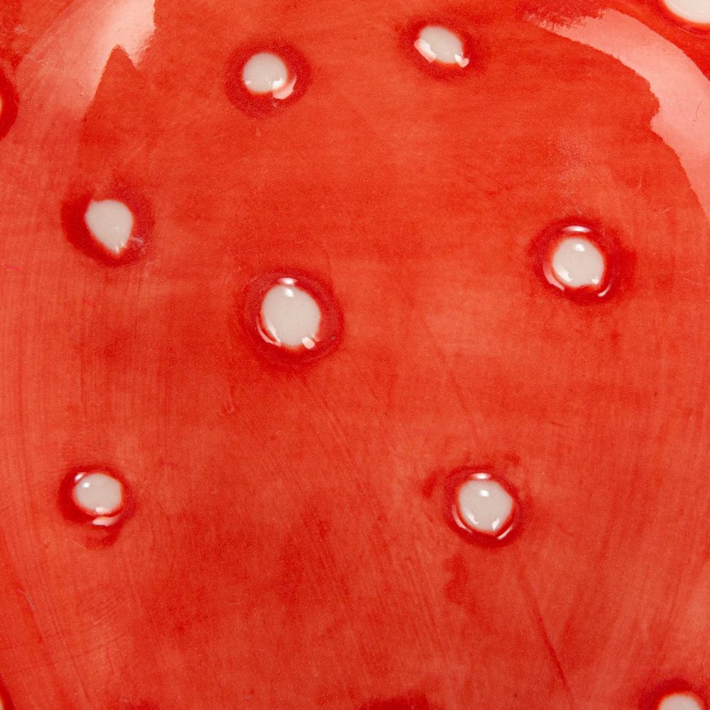 Storied Home Hand-Painted Strawberry Stoneware Measuring Cups, Red and White, Set of 4 - Image 8