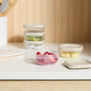 10pc (Set of 5) 1c Plastic Food Storage Container Set Oatmeal