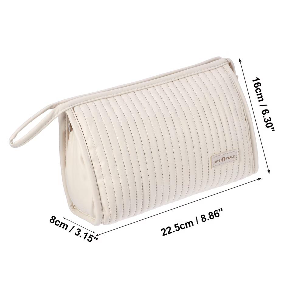 PU Leather Makeup Bag Large Makeup Bag Make Up Brush Organizer Bag Toiletry Bag for Women 1 Pcs - Image 4