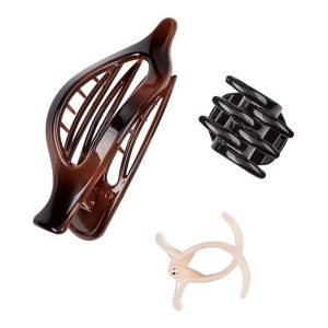 The Unbreakable Collection Flat & Chunky Claw Clips - All Hair - 3pcs: Hair Styling, Nylon