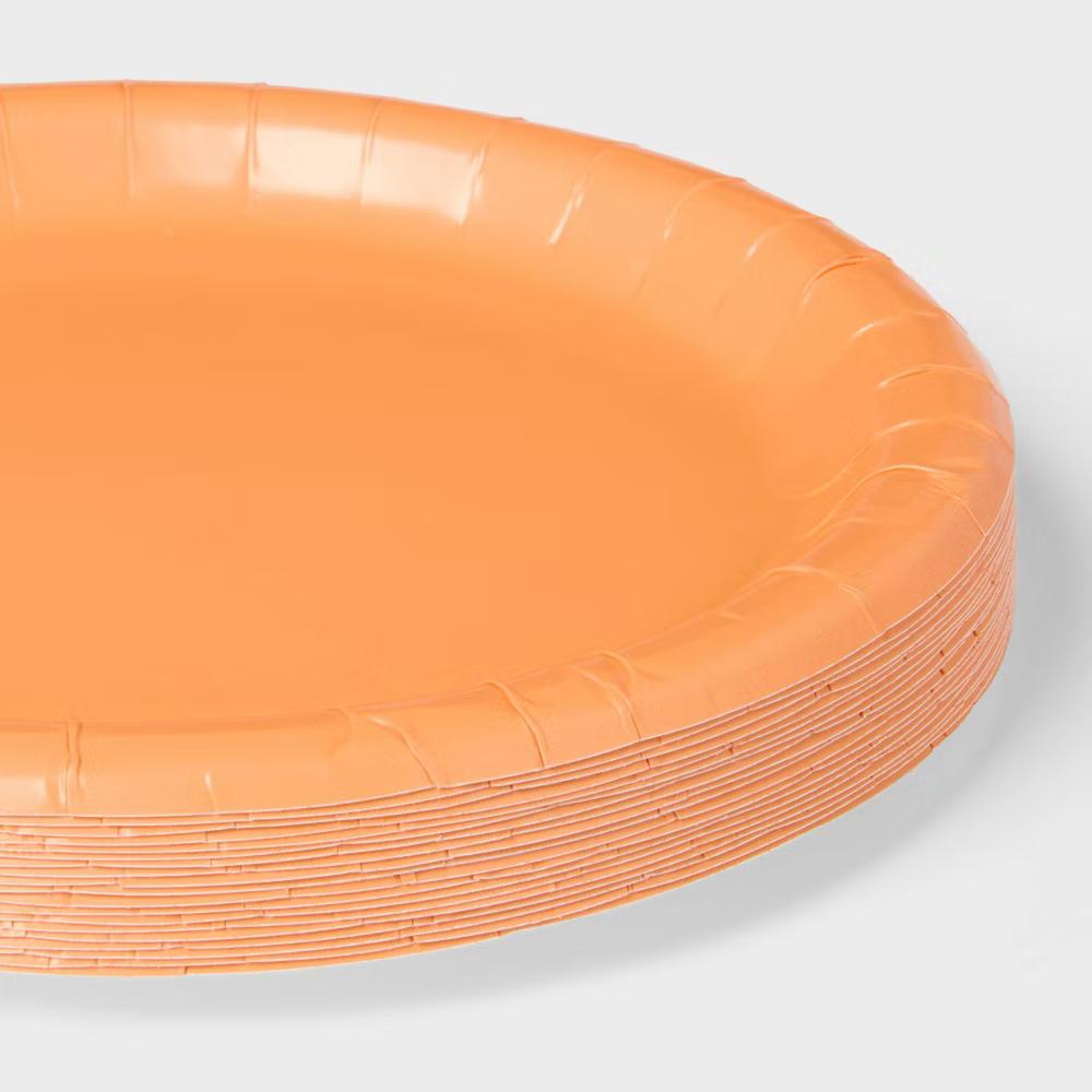 20ct Orange Dinner Paper Plates