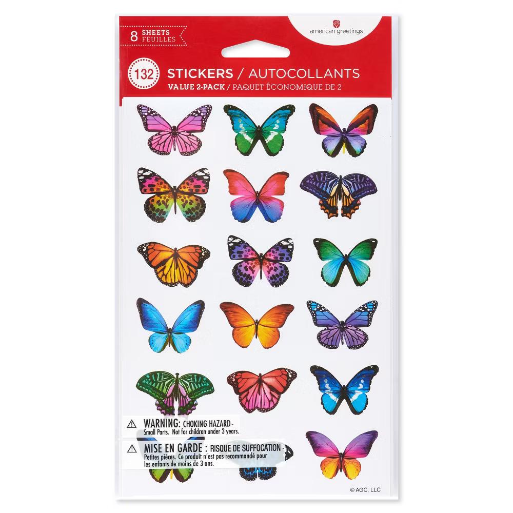 Colorful Butterflies and Flowers Variety Pack 132ct - 8 Sheets - Image 5
