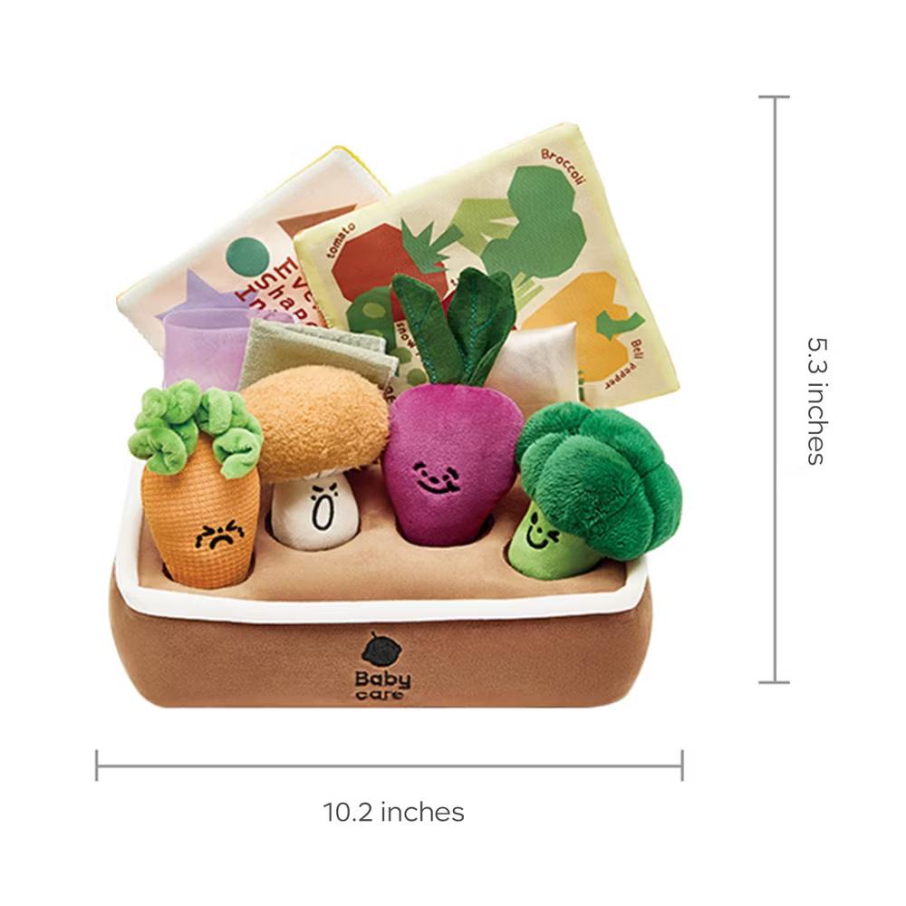 Bc Babycare Pull & Play Activity Sensory Toy Tissue Box Toy, Veggies-Shaped with Crinkle Fabrics, Design for Sensory Learning - Image 2