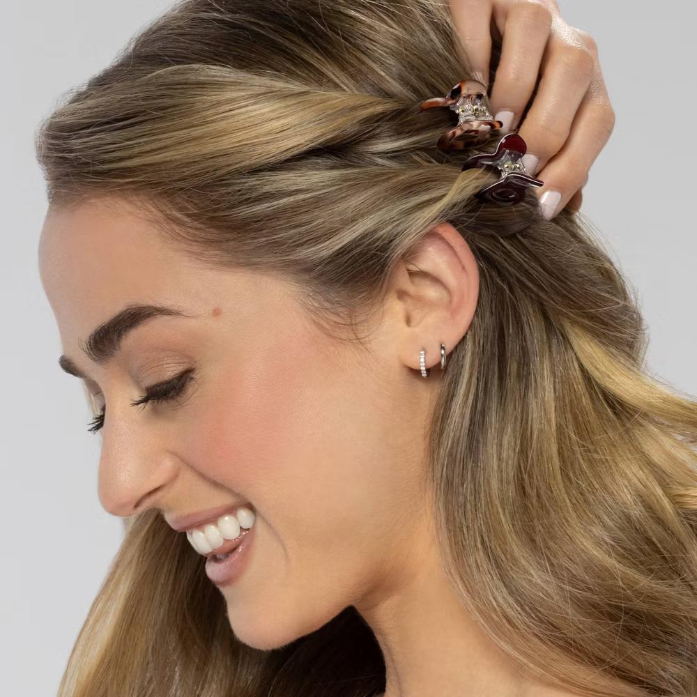 lüxe Mini Acrylic Open Cut Oval Claw Clips - 5pcs: Hair Styling, All Hair Types