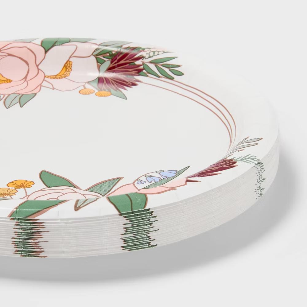 20ct Floral Greenery Snack Paper Plates - Image 2