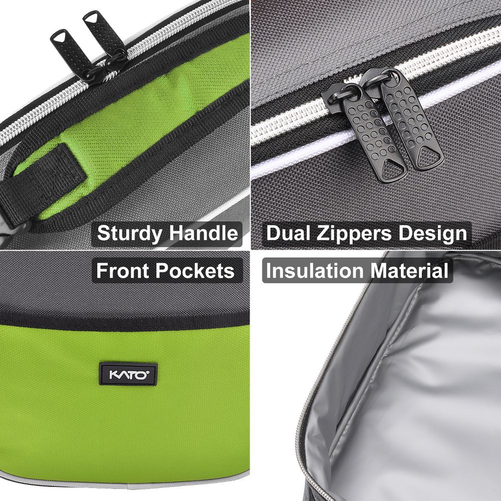 Small Insulated Lunch Tote Bag for Adult Kid, Leak-proof Portable Lunch Box for Man Woman with Dual Zipper Closure, 8.5x4x9.5 Inches - Image 17