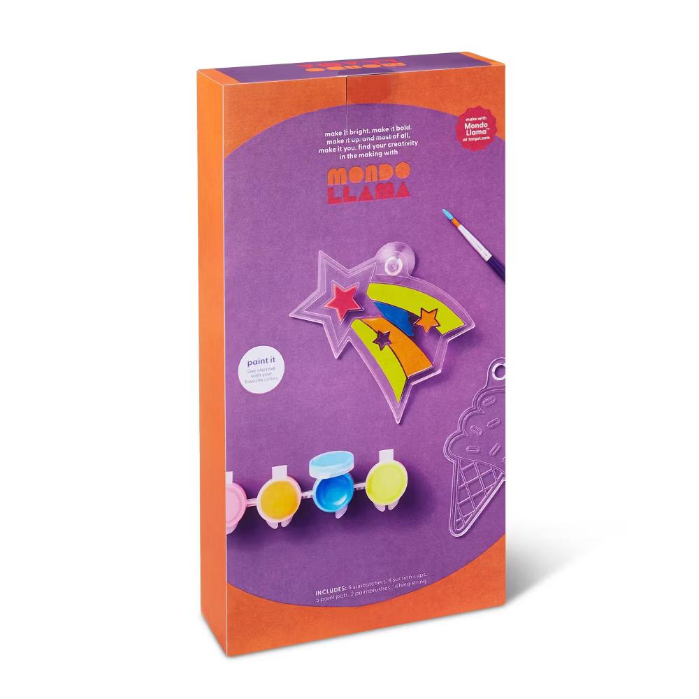 Create-Your-Own Suncatchers Kit - DIY Painting Craft Kit for Kids, Includes 2 Brushes, 20 Pieces, Ages 6+ - Image 3