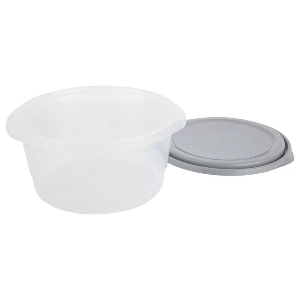 EveryWare Round Food Storage Containers - 15.7 Cups - 4pcs/2ct - Gray: Leak-Resistant, 2 Containers With Lids - Image 2