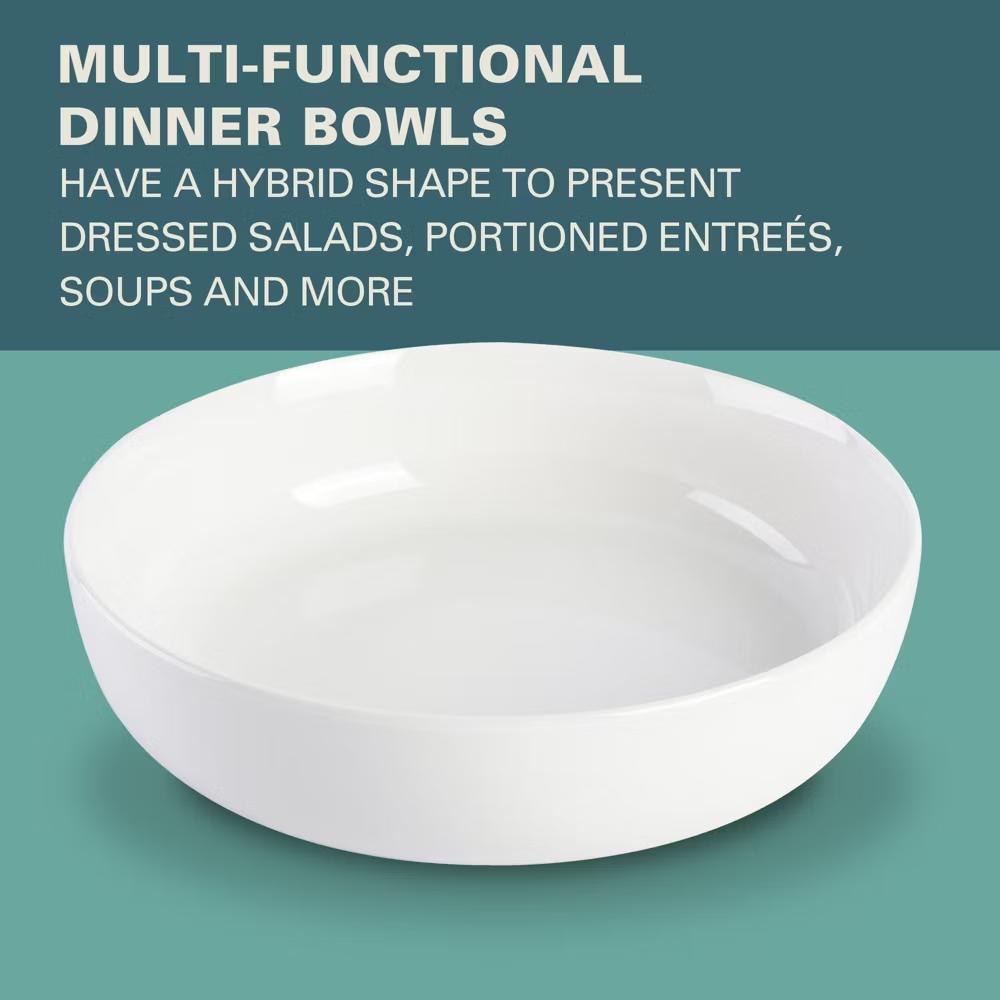 Oslo 16-Piece Porcelain Plates and Bowls Dinnerware Set - Image 20