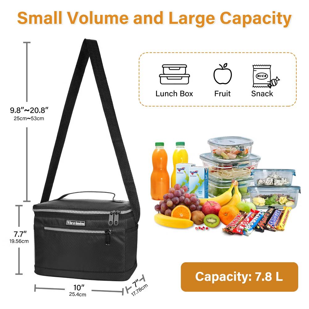Small Insulated Lunch Bag for Men Women Kid, 7.8L Leakproof Thermal Reusable Lunch Cooler Tote Bag, Adult Insulated Lunch Box - Image 4