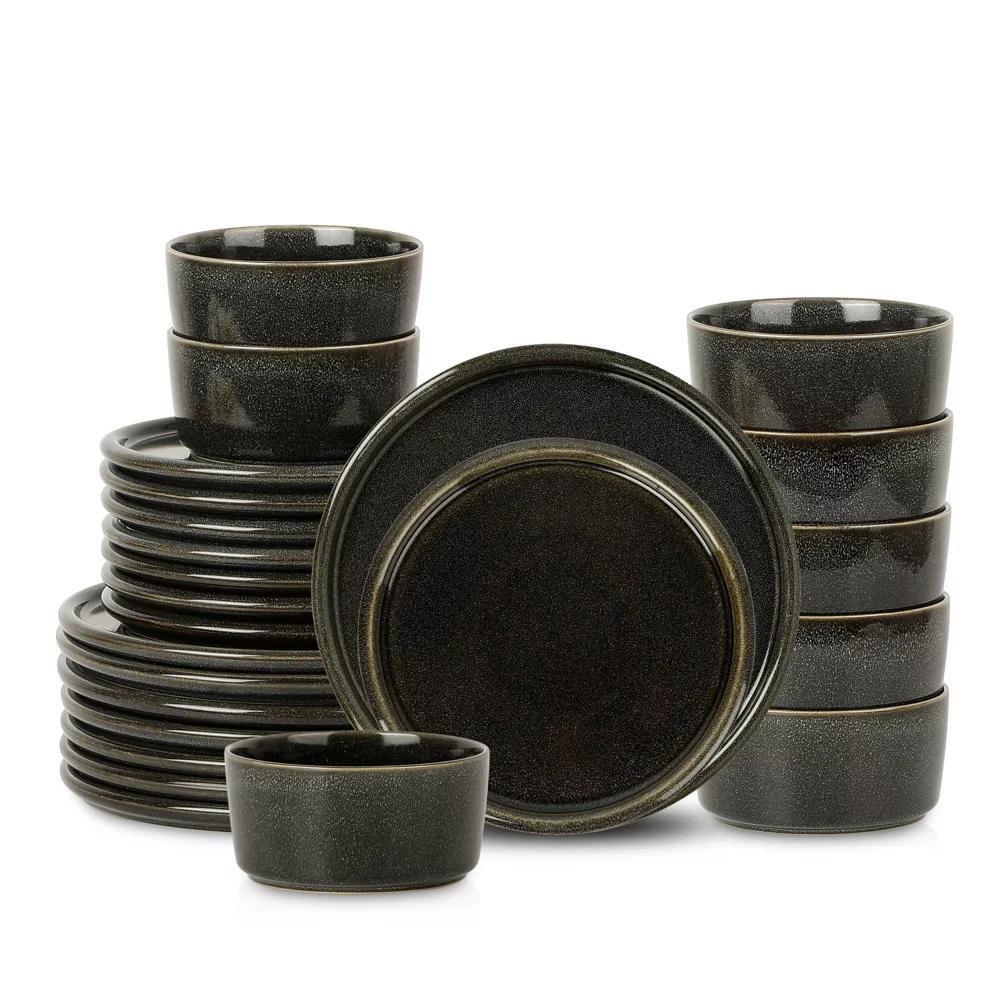 24pc Eden Stoneware Dinnerware Set - Image 14
