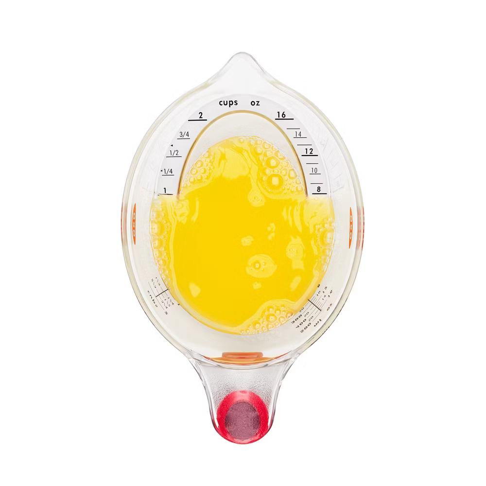 2 Cup Angled Measuring Cup: Clear Plastic, Dishwasher-Safe, Lifetime Warranty, 7" Width, 4.1" Height - Image 3