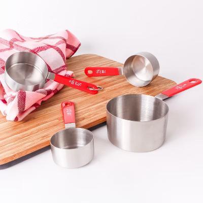 BergHOFF 4Pc Stainless Steel Measuring Cups, PP Cover Handles, Silver, Red - Image 5