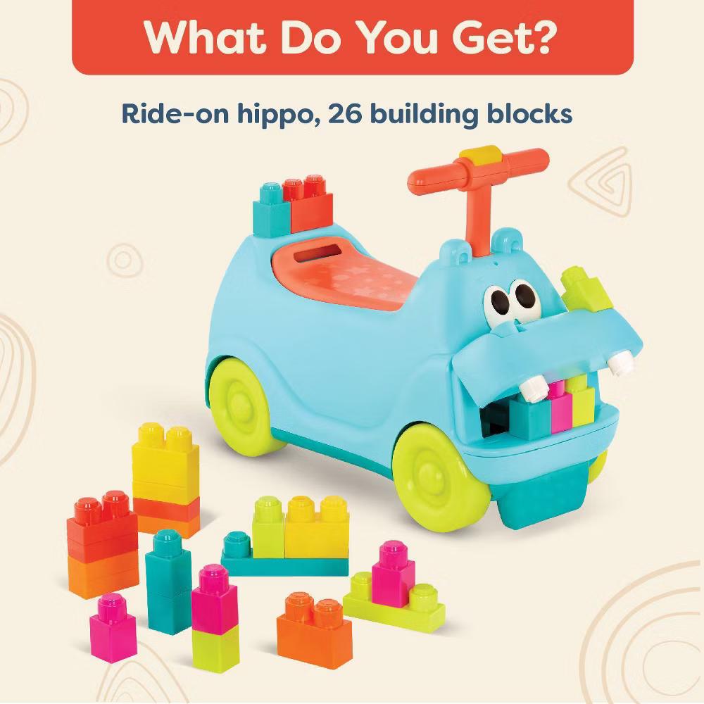 Ride On Toy with Blocks - Ride & Chomp: Educational Kids Pedal and Push Vehicle - Image 7
