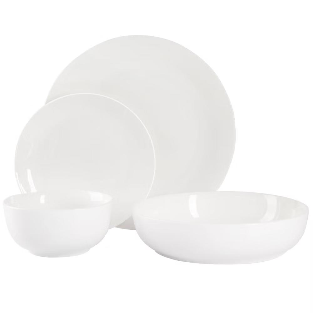 16pc Ceramic Gracious Dining Dinnerware Set White - Image 4