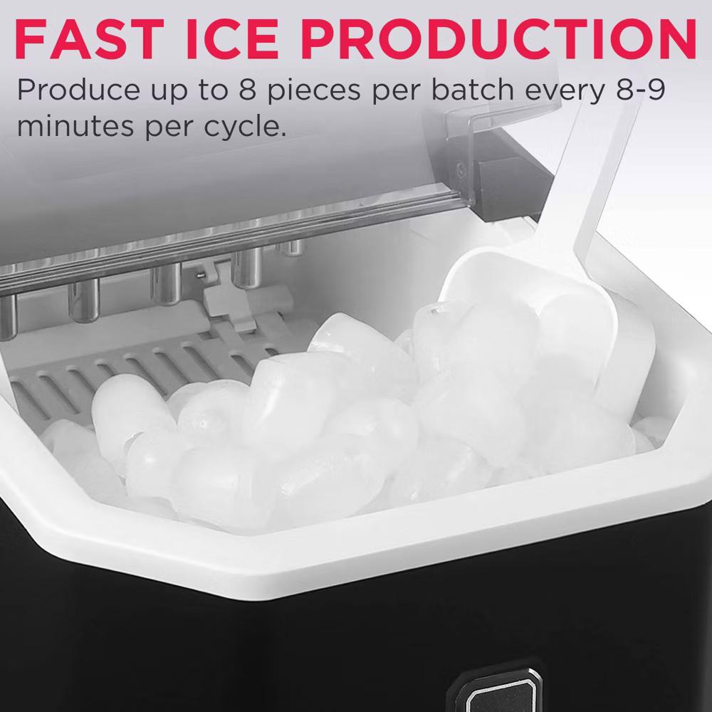 Frigidaire 26lb Compact Countertop Ice Maker Black: Portable Countertop Ice Machine, Bullet Ice, 26lb Daily Production - Image 6