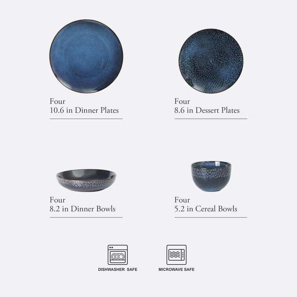 Matisse 16-Piece Reactive Stoneware Double Bowl Dinnerware Set - Image 8