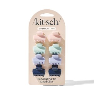 Recycled Plastic Mini Cloud Claw Clips Set - Garden Bouquet - 8ct: Hair Styling, All Hair Types