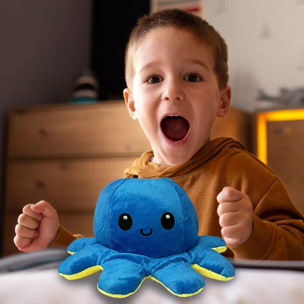 Link Moody Reversible Emotion Octopus Plushie Sad/Happy Express Your Emotions Moody Plush Toy Sensory Fidget Toy for Stress Relief - Image 15