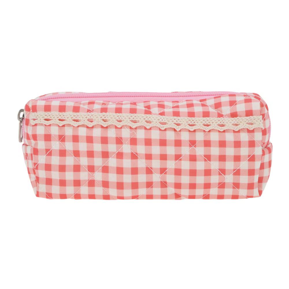 1 Pc Plaid Lace Style Drawstring Makeup Bag for Vacation Polyester - Image 25