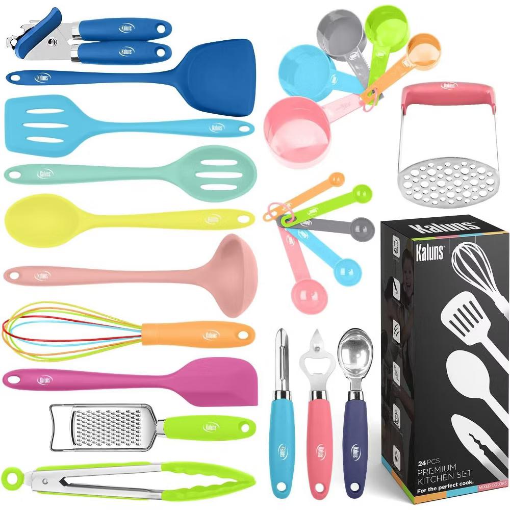Kitchen Utensils Set, 24 Piece Silicone Cooking Utensils, Dishwasher Safe and Heat Resistant Kitchen Tools - Image 27