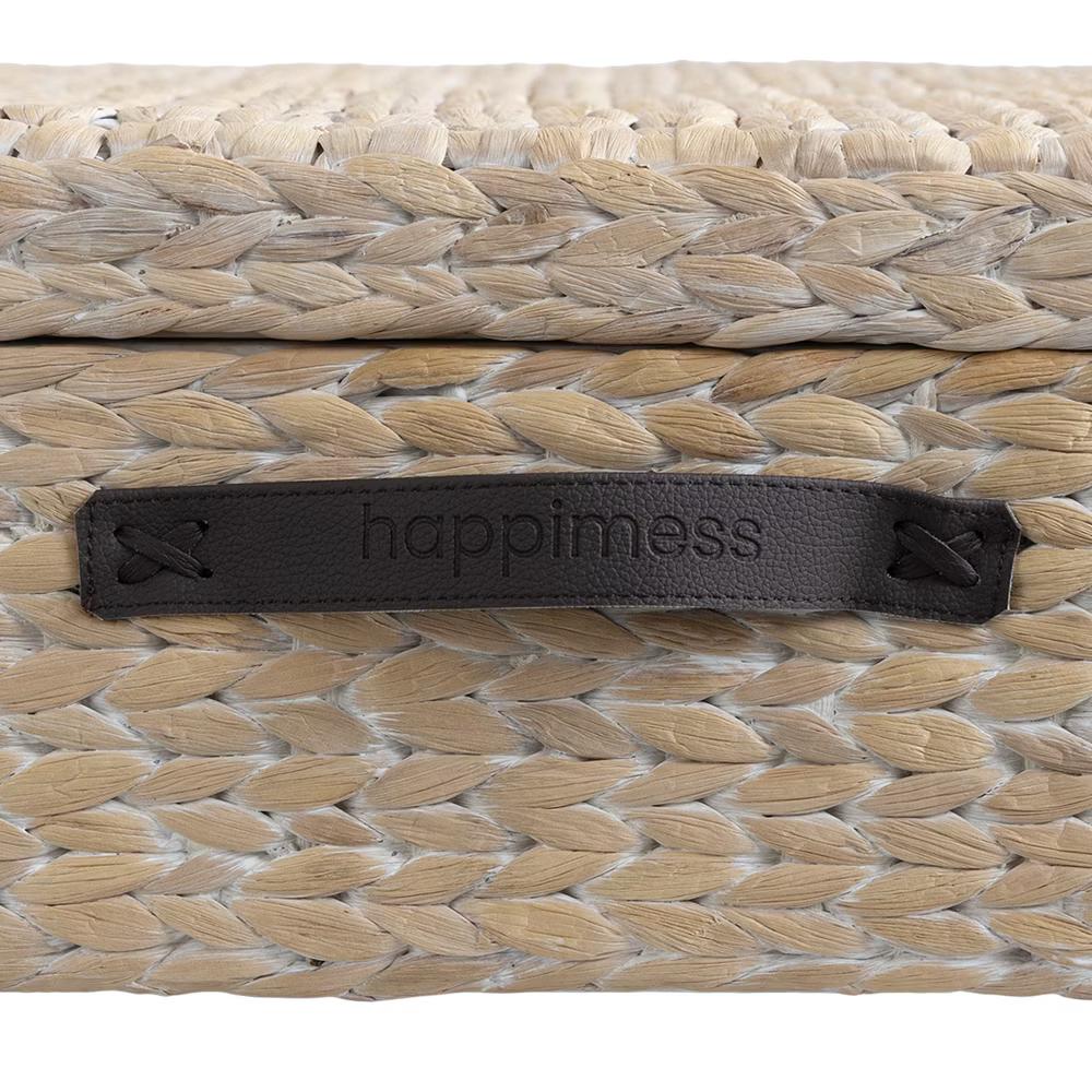 happimess Chett Minimalist Hand-Woven Hyacinth/Wood Underbed Storage Bin with Wheels and Handles - Image 34