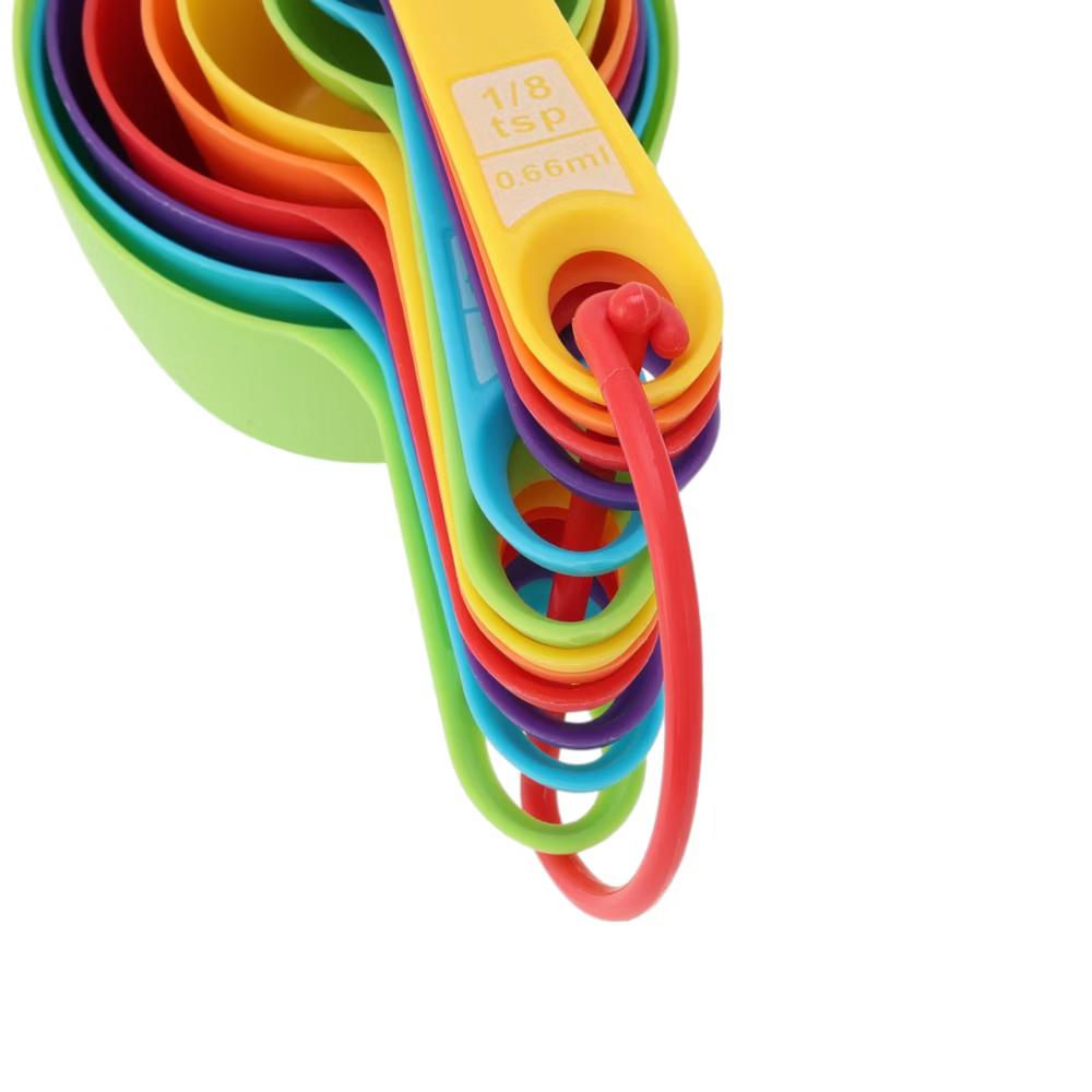 Measuring Cups 12-Piece Measuring Set Cups and Spoons Dishwasher Safe Plastic Assorted Color 1 Set - Image 2
