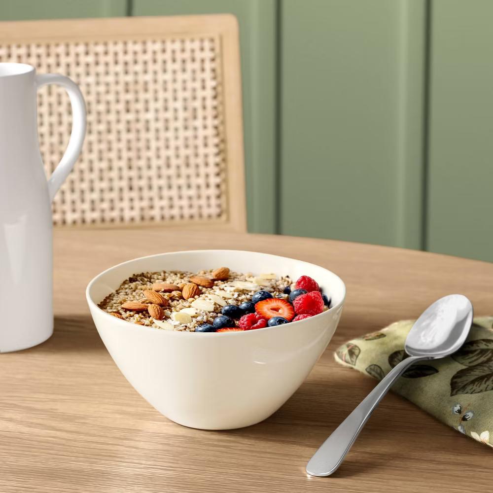 22.5 fl oz Stoneware Aralia Organic Cereal Bowl Sour Cream - Image 3