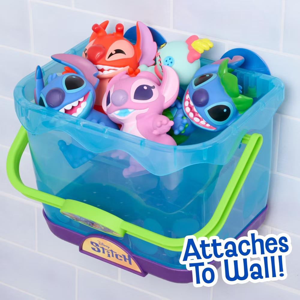 Stitch Bath Caddy Set, 5-Piece Bath Toys with Storage Bucket - Image 2