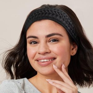 lüxe Soft Textured Hosiery Headwrap - Black: For All Hair Types, Nylon, One Piece