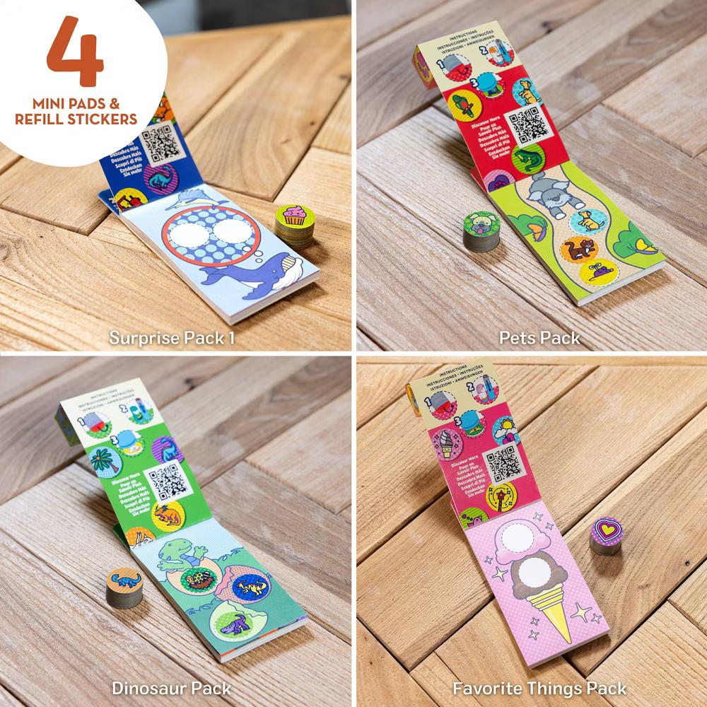 Sticker WOW!™ Mini Activity Pad and Refill Stickers 4-Pack (Dinosaur, Pets, Favorite Things, Surprise Pack 1): Animals Theme, 1200 Count - Image 6