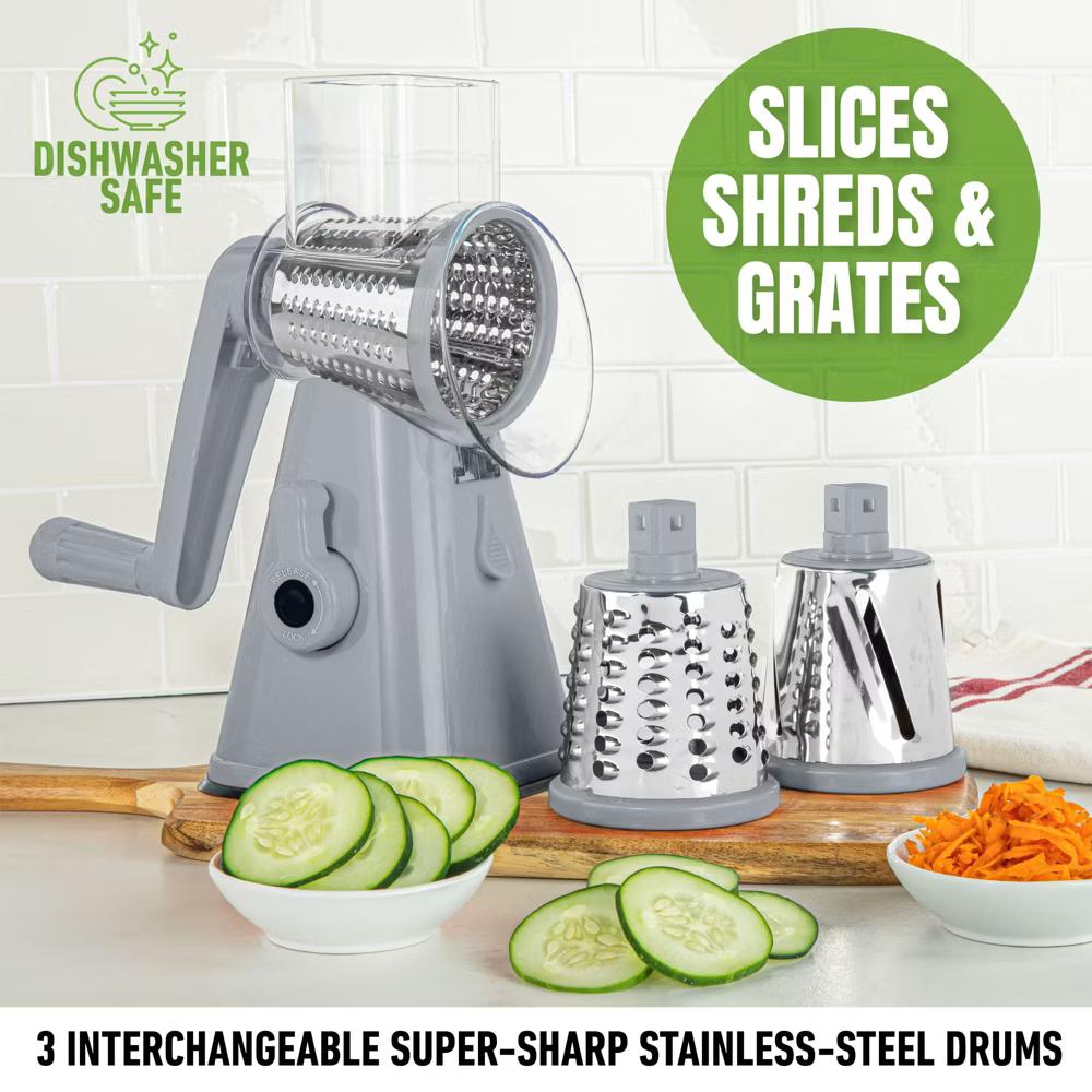 NutriSlicer Vegetable Slicer Cheese Grater Potato Slicer Salad Chopper with Suction Base - Image 13