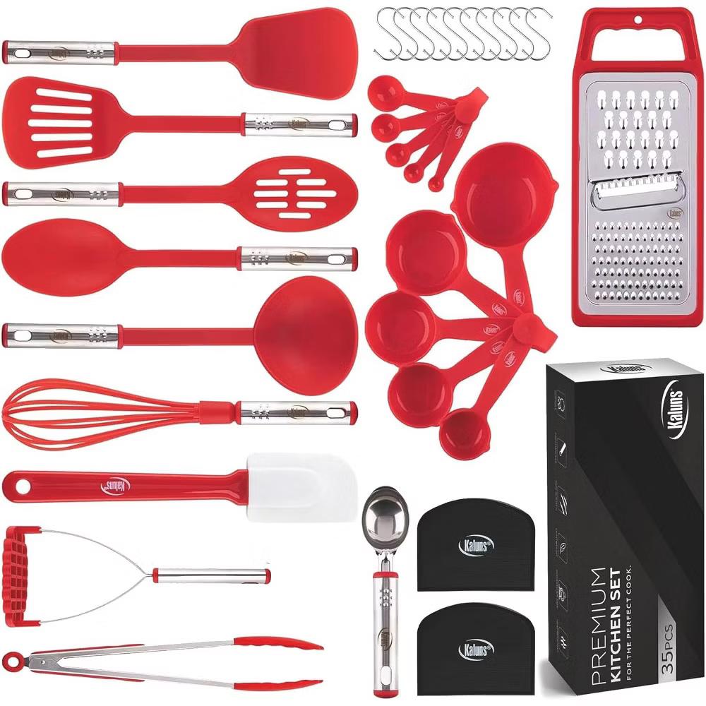 Kitchen Utensils Set, Nylon and Stainless Steel Cooking Utensils, Dishwasher Safe and Heat Resistant Kitchen Tools - Image 34