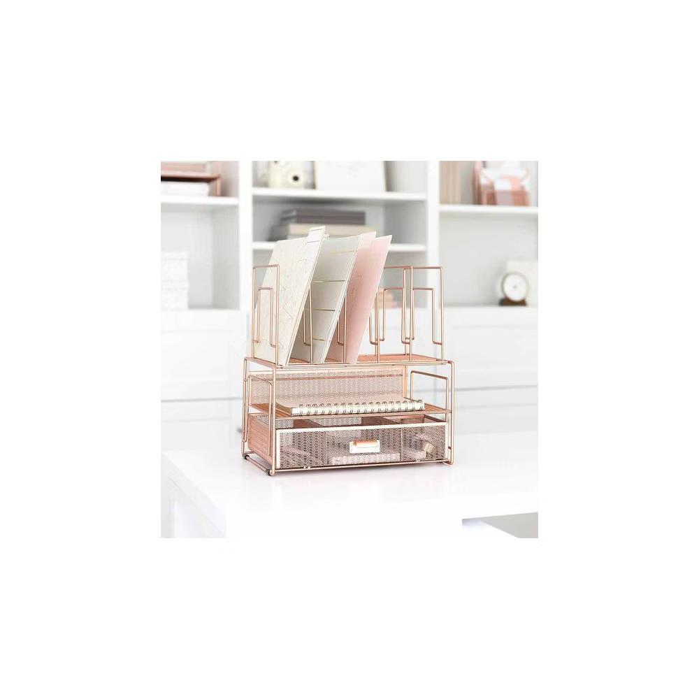 Blu Monaco Desk Organizer with File Sorters & Drawer - Image 38
