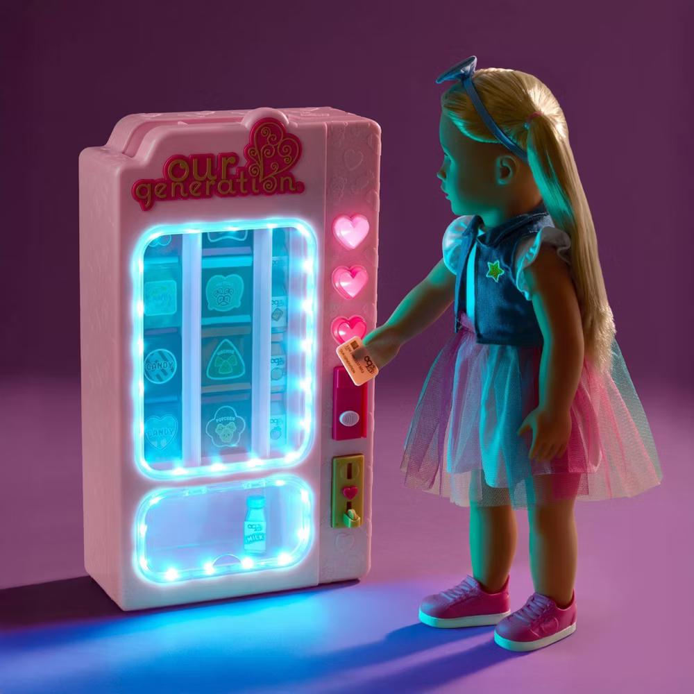 Snacktime Fun Pink Vending Machine & Play Food Accessories Set for 18" Dolls - Image 2