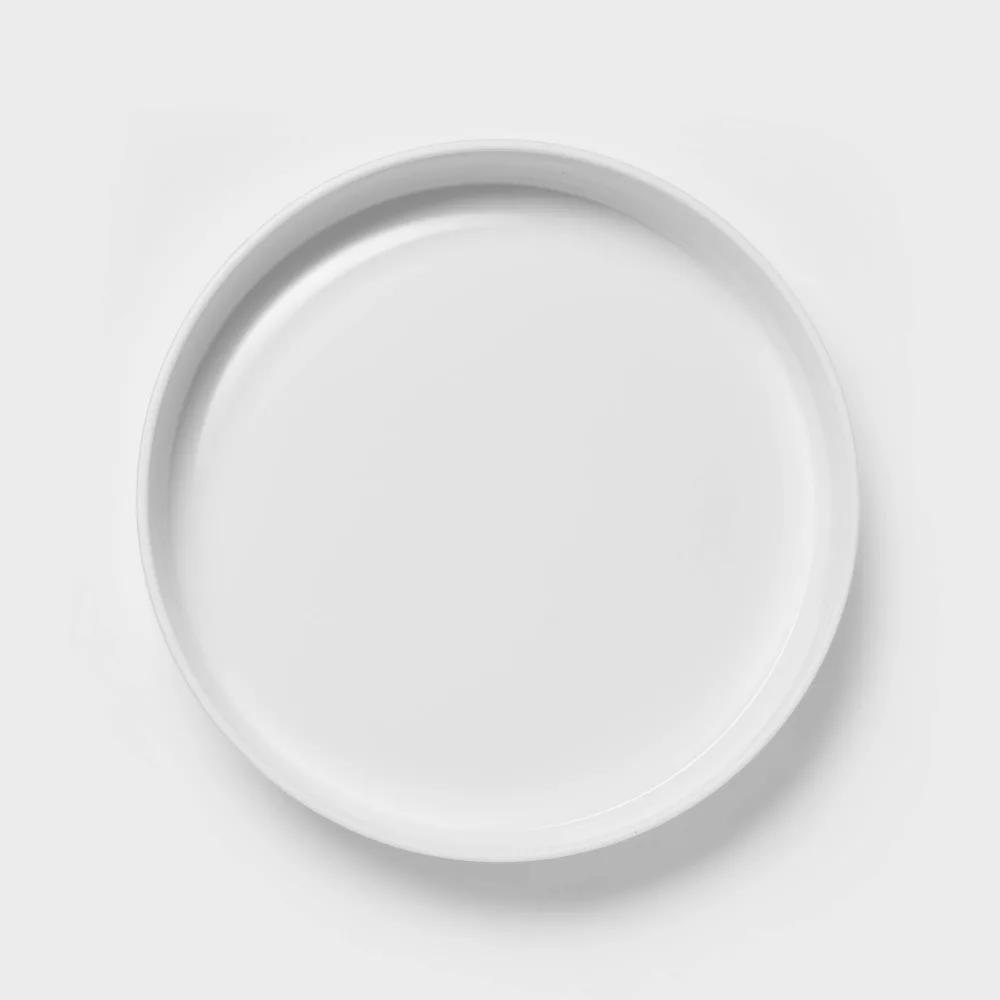 42oz Plastic Dinner Bowl White - Dishwasher & Microwave Safe, Round Shallow Bowl, 9.125" Diameter - Image 3