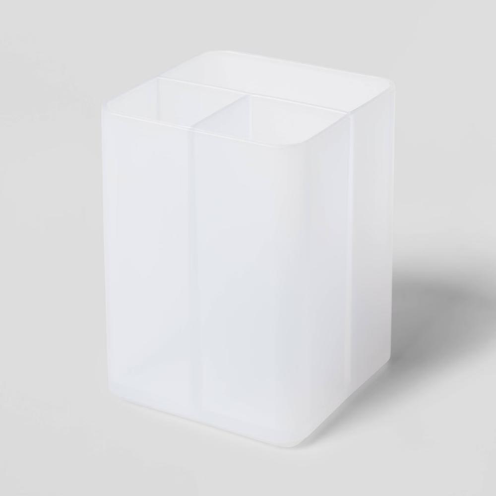 Plastic Pencil Holder Clear - Desk Organizer & Pencil Cup for Office & Stationery Organization - Image 3