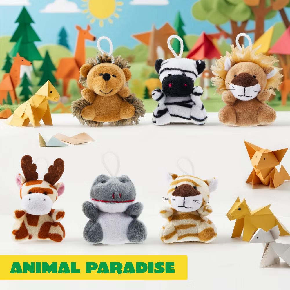 24 Pcs Mini Safari Animal Plush Toys, 3 Inch Stuffed Animals for Kids, Keychain Decorations, Party Favors, Carnival Prizes & School Gifts - Image 4