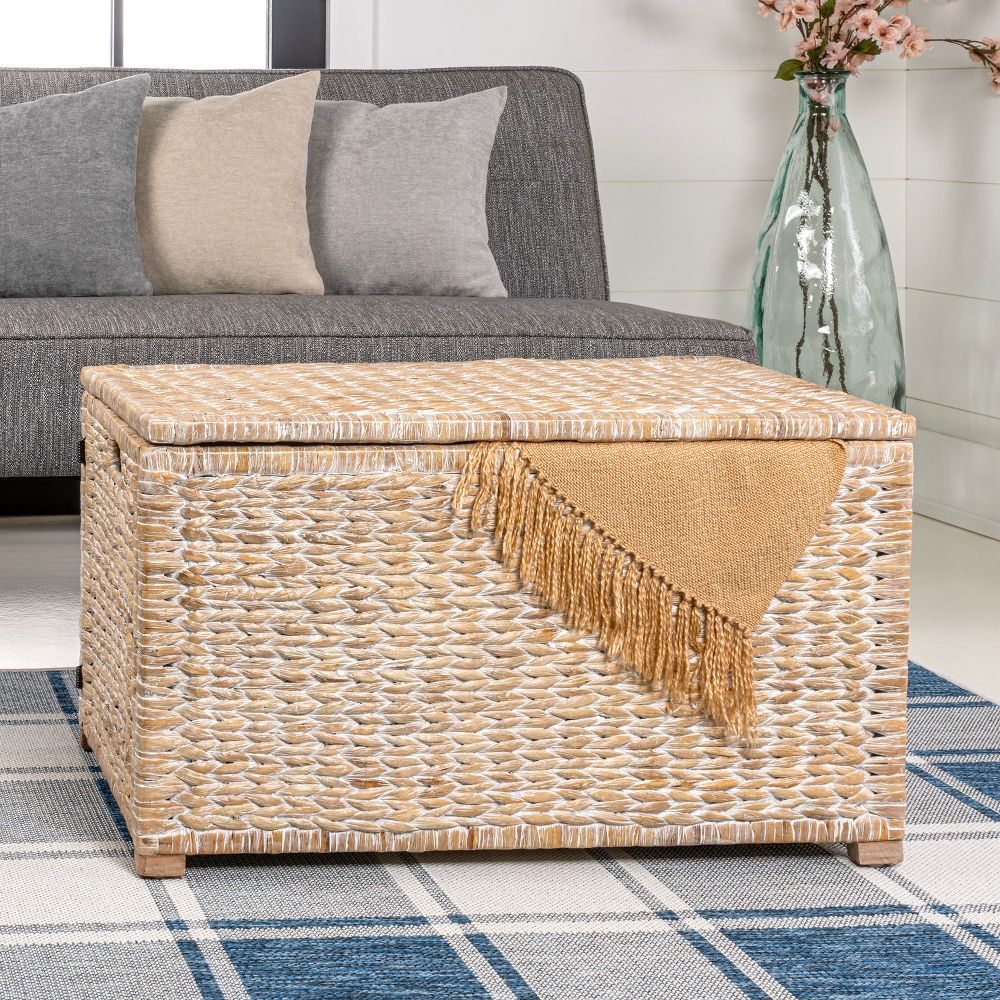 happimess Anada 30" Handwoven Wicker Weave Storage Trunk - Image 23