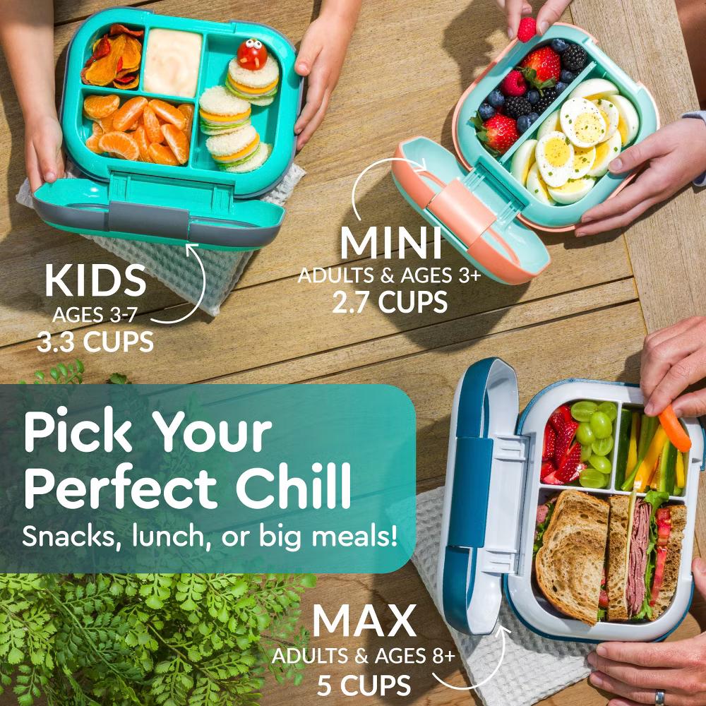 Kids' Chill Lunch Box, Bento-Style Solution, 4 Compartments & Removable Ice Pack - Image 64