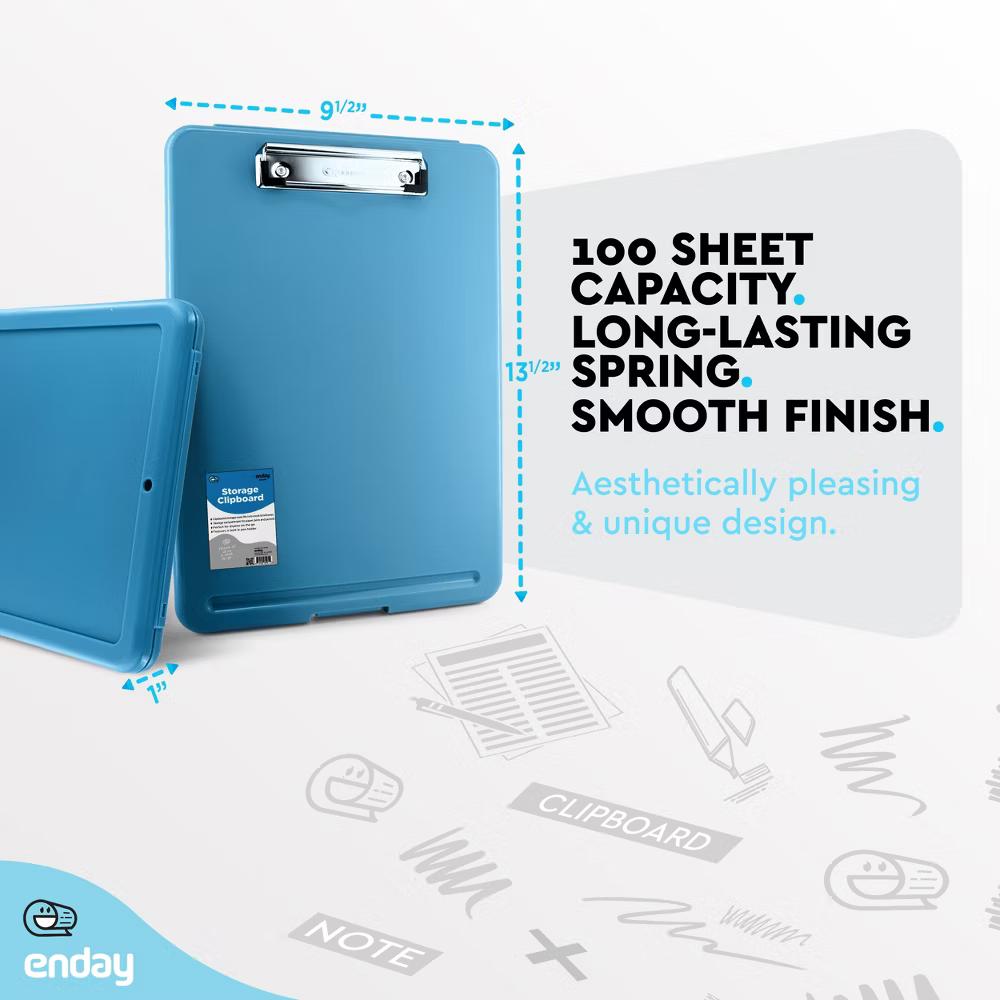 Clipboard with Storage, Letter Size Storage Clipboard with Compartments Case for Nurse Teachers Plastic Translucent Holds 100 Sheets - Image 11